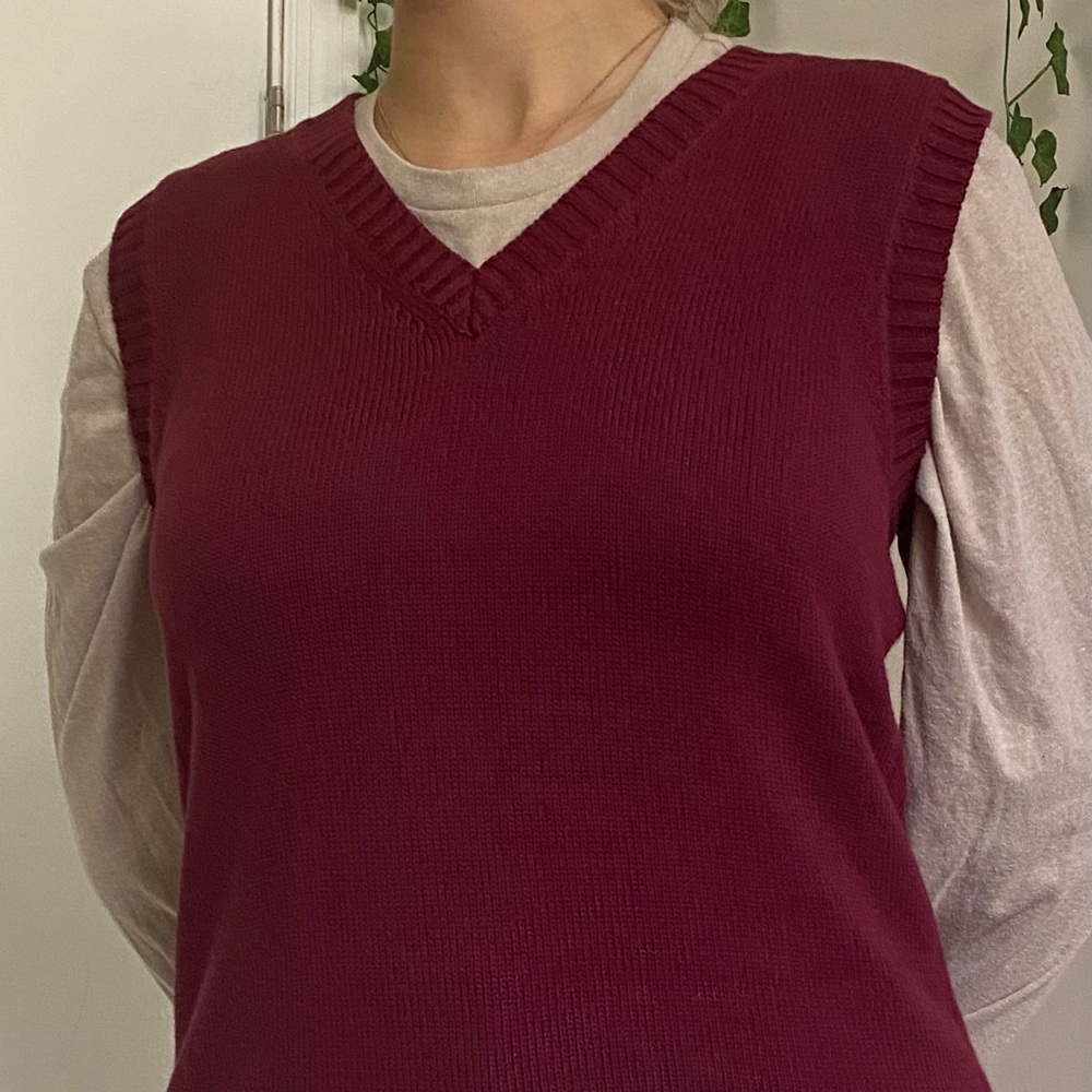 Beet red sweater vest